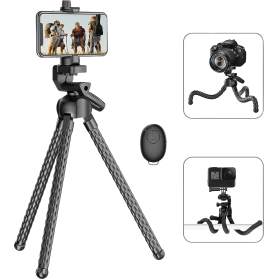 Flexible Phone Tripod Selfie Stick, Octopus Camera Tripod Travel Tripod Flexible Legs For  Android Camera Stick Video Recording Vlog (Option: Black)
